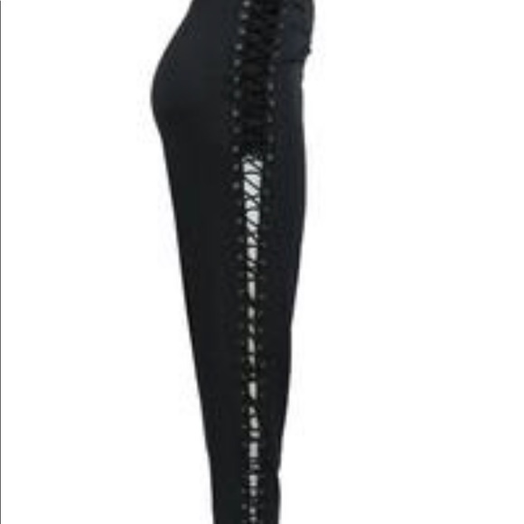 K.Jordan black side lace leggings XL - Picture 1 of 5